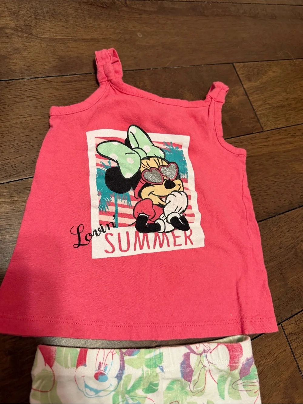 Disney Coral Pink Minnie Graphic Tank Top